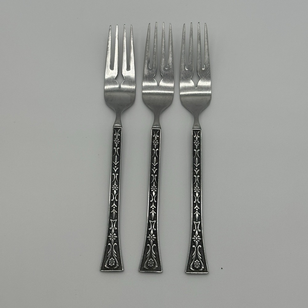 Grand Prix Siboney MCM Stainless Flatware Japan Salad Fork 3 Set 1960s